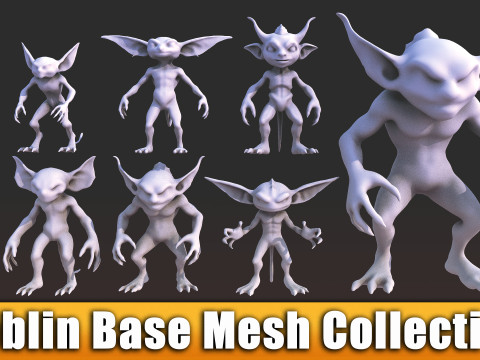 Goblin Base Mesh Pack for Sculpting 3D 모델