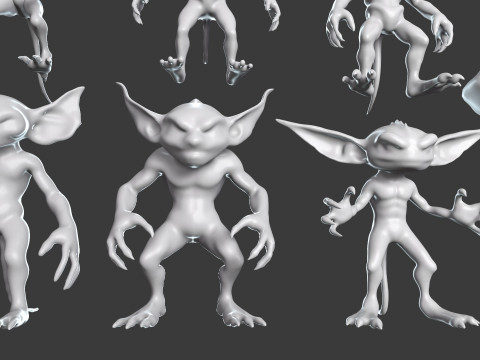 Goblin Base Mesh Pack for Sculpting 3D Model