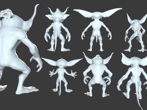 Goblin Base Mesh Pack for Sculpting 3D Model