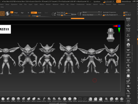 Goblin Base Mesh Pack for Sculpting 3D Model
