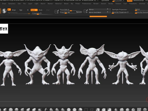 Goblin Base Mesh Pack for Sculpting 3D Model