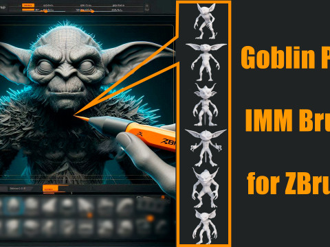 Goblin Pack - IMM Brush for ZBrush High-Quality Base Meshes for Sculpting 3D 모델
