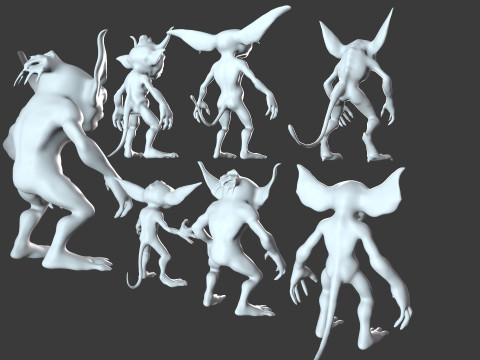 Goblin Pack - IMM Brush for ZBrush High-Quality Base Meshes for Sculpting 3D Модель