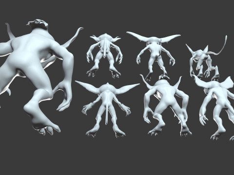 Goblin Pack - IMM Brush for ZBrush High-Quality Base Meshes for Sculpting 3D Модель
