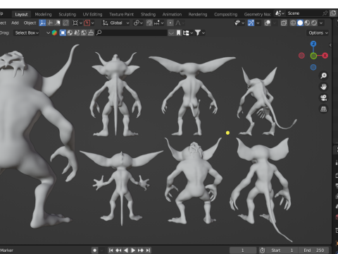 Goblin Pack - IMM Brush for ZBrush High-Quality Base Meshes for Sculpting 3D Модель