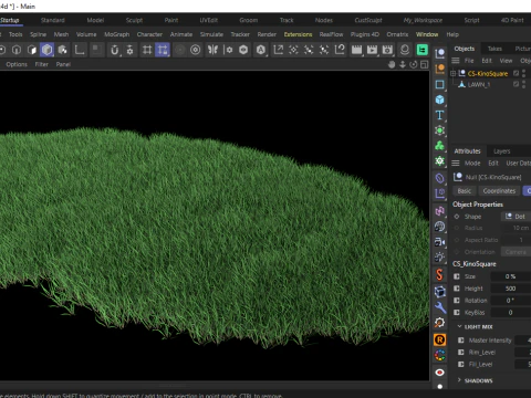 Lawn Grass Model for Exteriors 3D Model