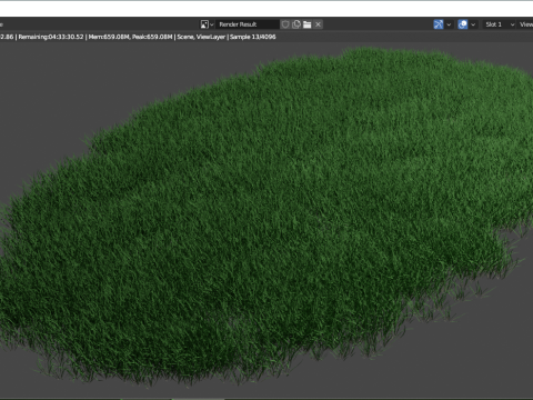 Lawn Grass Model for Exteriors Modello 3D