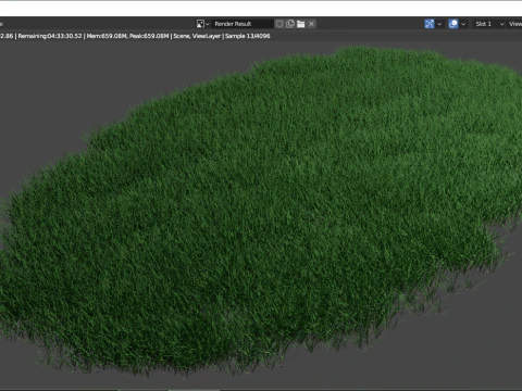 Lawn Grass Model for Exteriors 3D Model