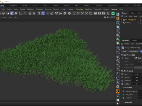 3D Lawn Grass for Garden and Park 3D Model