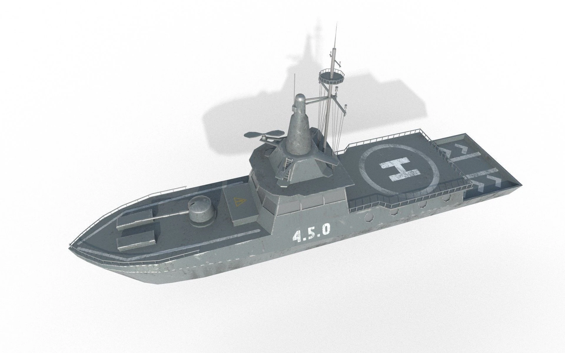 MILITARY ROCKET BOAT with PBR Material 3D Model .c4d .max .obj .3ds .fbx .stl .blend 