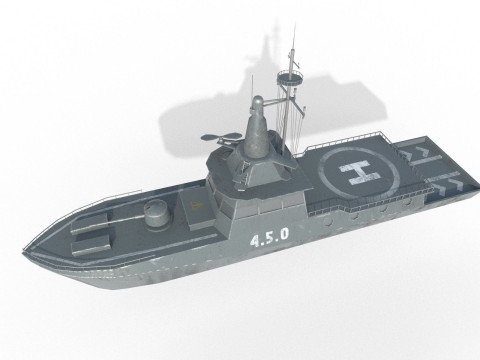 MILITARY ROCKET BOAT with PBR Material 3D 모델