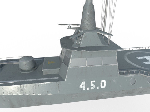 MILITARY ROCKET BOAT with PBR Material 3D 모델