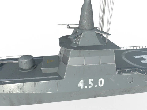 MILITARY ROCKET BOAT with PBR Material 3D Model