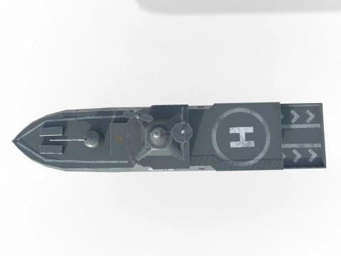 MILITARY ROCKET BOAT with PBR Material 3D Model