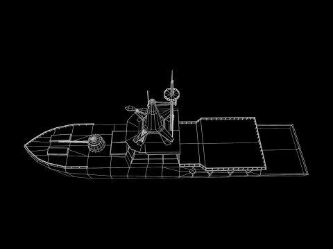 MILITARY ROCKET BOAT with PBR Material 3D 모델