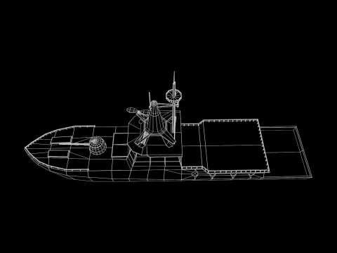 MILITARY ROCKET BOAT with PBR Material 3D Model