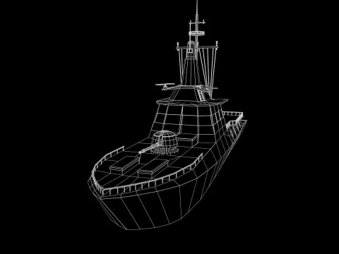 MILITARY ROCKET BOAT with PBR Material 3D Model