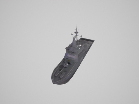 MILITARY ROCKET BOAT with PBR Material 3D 모델