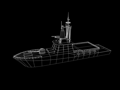 MILITARY ROCKET BOAT with PBR Material 3D Model