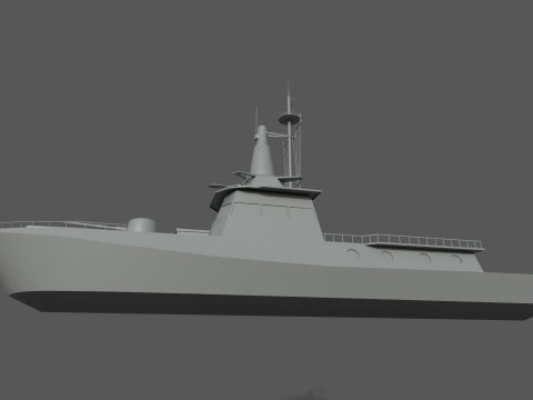 MILITARY ROCKET BOAT with PBR Material 3D 모델