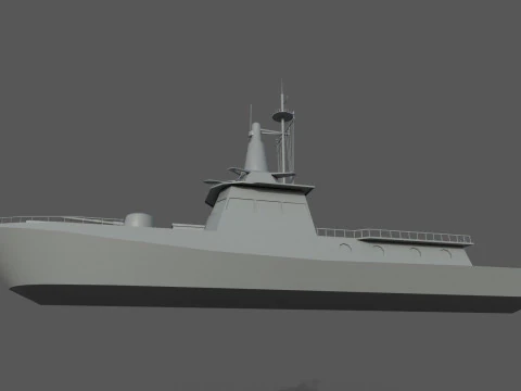 MILITARY ROCKET BOAT with PBR Material 3D Model