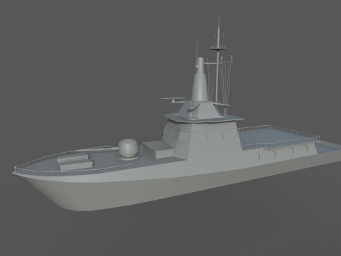 MILITARY ROCKET BOAT with PBR Material 3D 모델