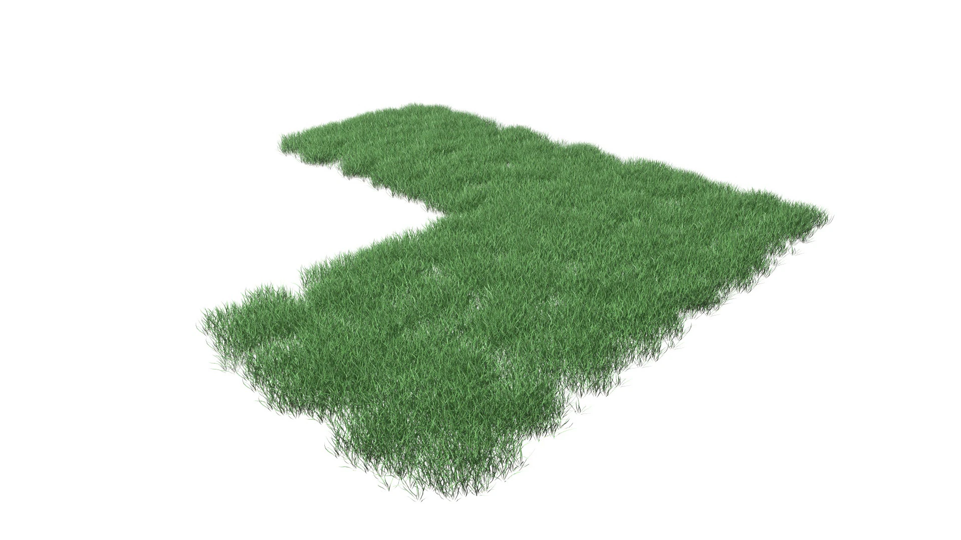 Realistic Lawn Grass Patch 3D Model .c4d .max .obj .3ds .fbx .stl .blend 