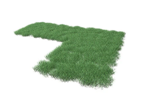 Realistic Lawn Grass Patch 3D Model
