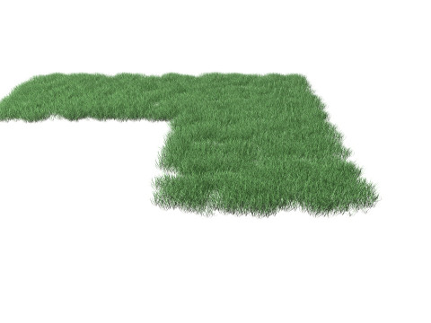 Realistic Lawn Grass Patch 3D Model