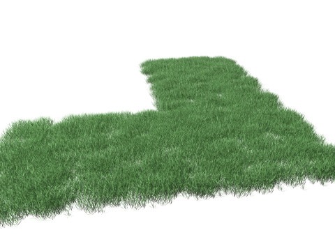 Realistic Lawn Grass Patch 3D Model