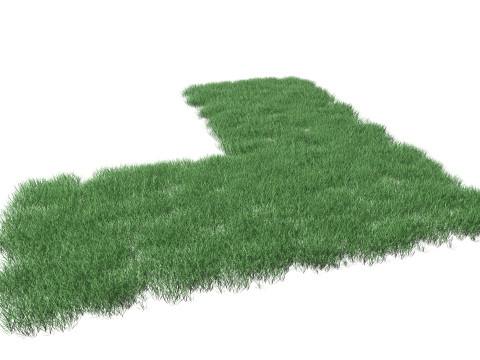 Realistic Lawn Grass Patch 3D Model
