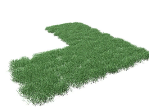 Realistic Lawn Grass Patch 3D Model