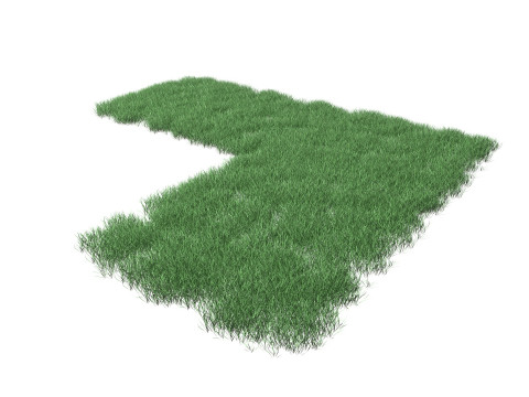Realistic Lawn Grass Patch 3D Model