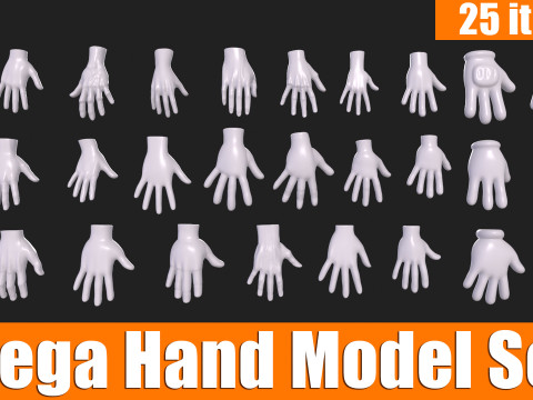 3D Hand Model Collection for Character Design Model 3D