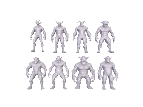 Base Mesh for Sculpting Orcs 8 High-Quality ModelsIdeal for Sculpting 3D Модель