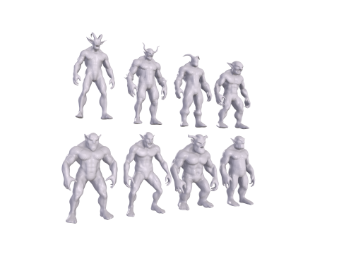 Base Mesh for Sculpting Orcs 8 High-Quality ModelsIdeal for Sculpting 3D Модель