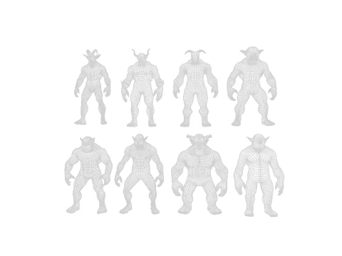 Base Mesh for Sculpting Orcs 8 High-Quality ModelsIdeal for Sculpting 3D Model