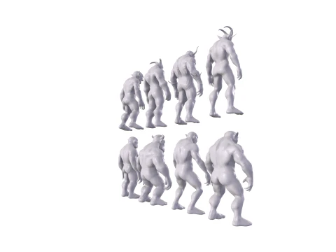 Base Mesh for Sculpting Orcs 8 High-Quality ModelsIdeal for Sculpting 3D Model