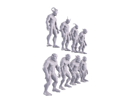 Base Mesh for Sculpting Orcs 8 High-Quality ModelsIdeal for Sculpting 3D Модель