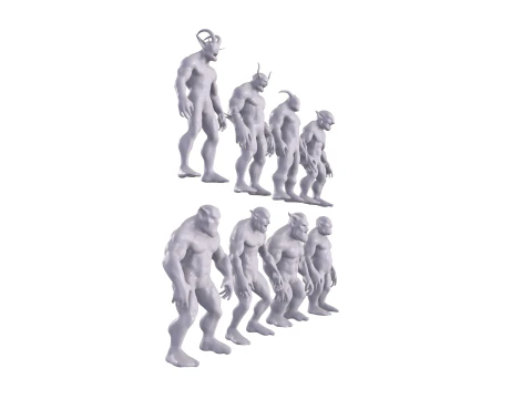 Base Mesh for Sculpting Orcs 8 High-Quality ModelsIdeal for Sculpting 3D Model