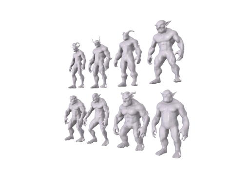 Base Mesh for Sculpting Orcs 8 High-Quality ModelsIdeal for Sculpting 3D Модель
