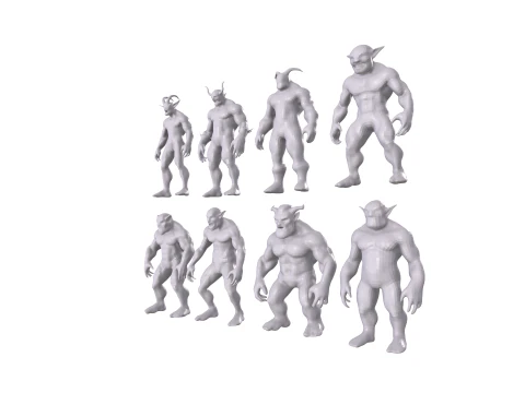 Base Mesh for Sculpting Orcs 8 High-Quality ModelsIdeal for Sculpting 3D Model