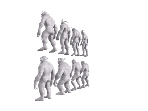 Base Mesh for Sculpting Orcs 8 High-Quality ModelsIdeal for Sculpting 3D Model