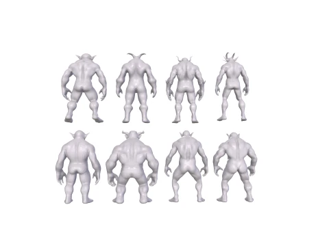 Base Mesh for Sculpting Orcs 8 High-Quality ModelsIdeal for Sculpting 3D Model