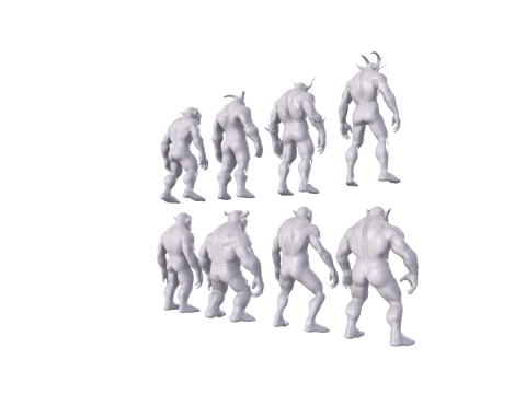 Base Mesh for Sculpting Orcs 8 High-Quality ModelsIdeal for Sculpting 3D Модель