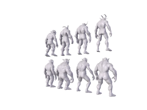 Base Mesh for Sculpting Orcs 8 High-Quality ModelsIdeal for Sculpting 3D Model