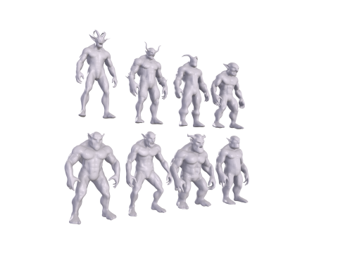 Base Mesh for Sculpting Orcs 8 High-Quality ModelsIdeal for Sculpting 3D Модель