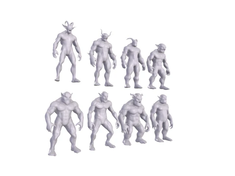 Base Mesh for Sculpting Orcs 8 High-Quality ModelsIdeal for Sculpting 3D Model