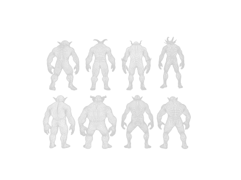 Base Mesh for Sculpting Orcs 8 High-Quality ModelsIdeal for Sculpting 3D Модель