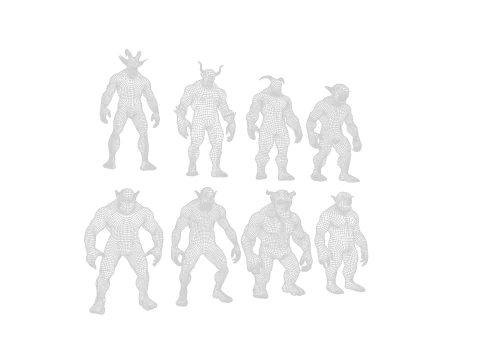 Base Mesh for Sculpting Orcs 8 High-Quality ModelsIdeal for Sculpting 3D Model